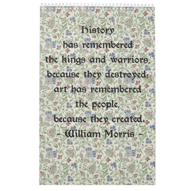 Calendrier mural de William Morris (Dos)