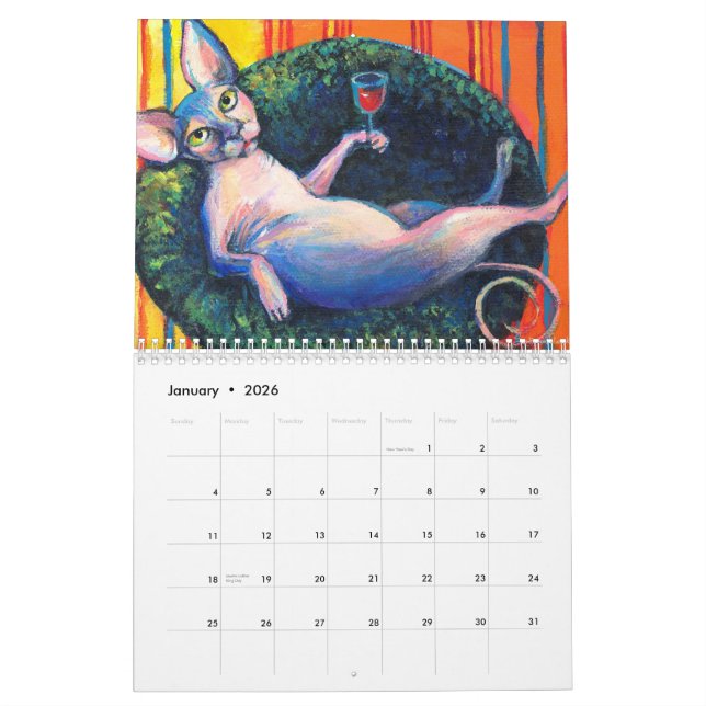 Calendrier mural des chats 2013 de Sphynx Svetlana (Jan 2026)