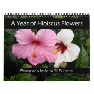 Calendrier mural des fleurs d'Hibiscus par J. Fath