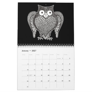 Calendrier Mural Dessin animé de hibou