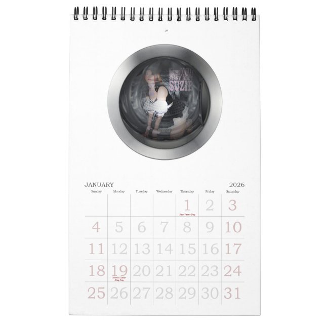 CALENDRIER MURAL DOMESTIQUE DE POULE MOUILLÉE (Jan 2026)