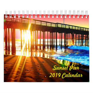 Calendrier mural du pilier 2019 de coucher du