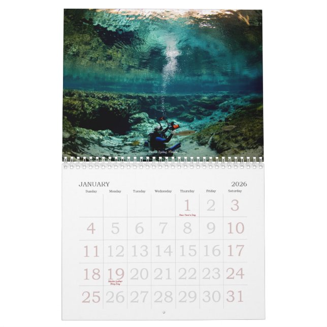 Calendrier Mural Édition 2009 sous-marine de voyages (Jan 2026)