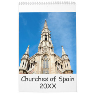 Calendrier Mural Eglises de 12 mois d'Espagne