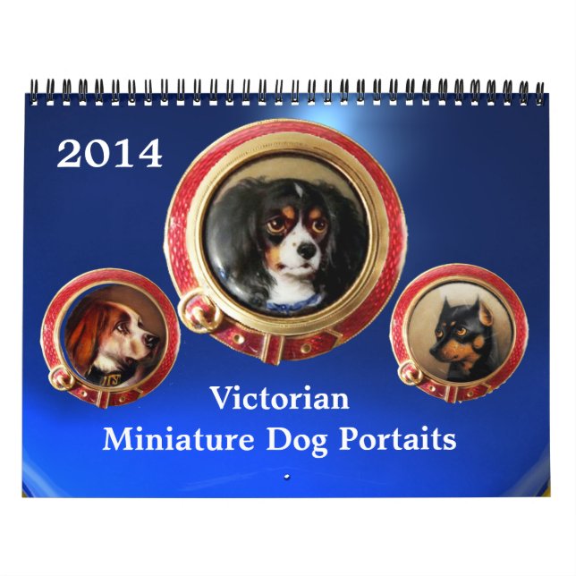 CALENDRIER MURAL ENAMÉLIORES VICTORIENS /PORTRAITS DE CHIEN MINIATU (Protection)
