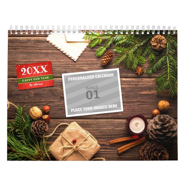 Calendrier Mural Faites votre propre photo de famille de vacances 2 (Protection)