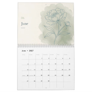 Calendrier mural familial botanique personnalisé 2