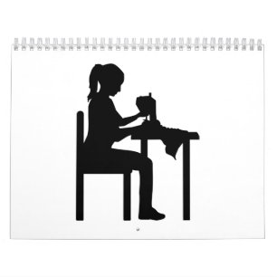 Calendrier Mural Femme de machine à coudre