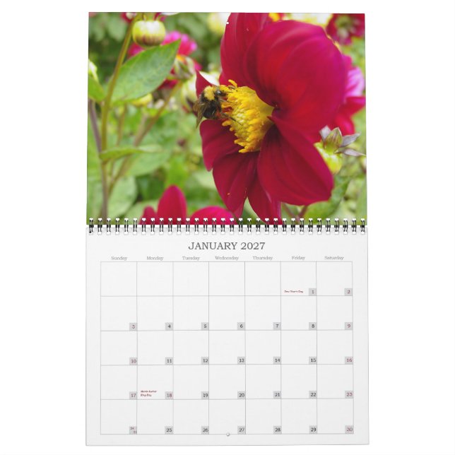 Calendrier Mural Fleurs 2007 (Jan 2027)