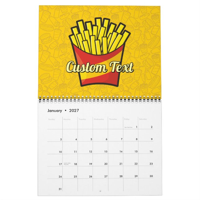 Calendrier Mural Fries françaises (Jan 2027)