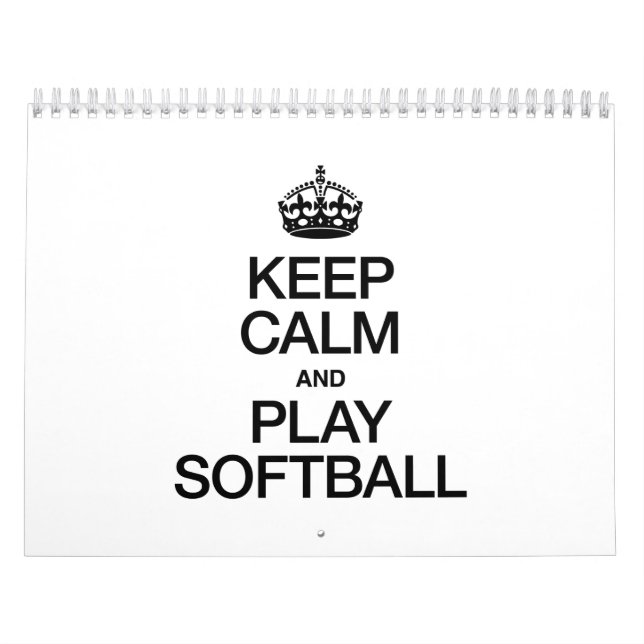 CALENDRIER MURAL GARDEZ LE CALME ET JOUEZ AU SOFTBALL (Protection)