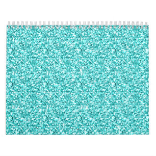 Calendrier Mural Girly, parties scintillantes bleues d'Aqua