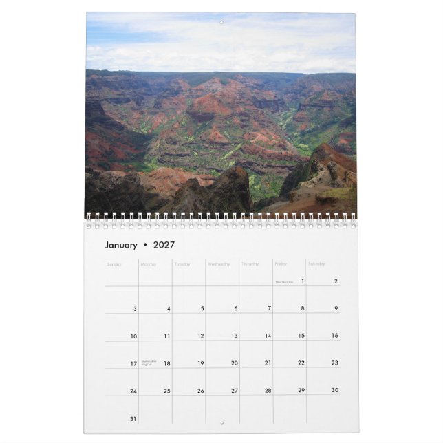 CALENDRIER MURAL HAWAÏ 2012 (Jan 2027)