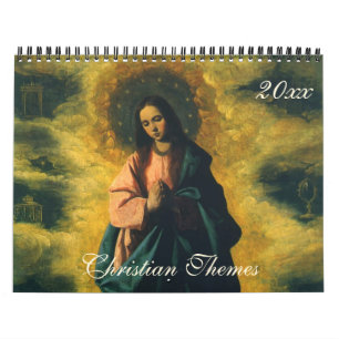 Calendrier Mural Illustration vintage Religieuse, Religion chrétien