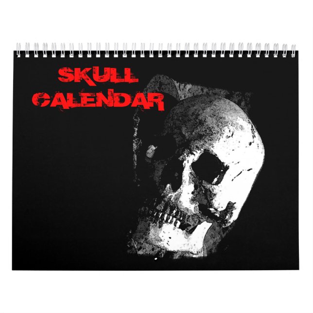 Calendrier Mural Imaginaire crâne Art métal lourd (Protection)