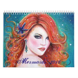 Calendrier Mural Imaginaire sirène calender 2016 par Renee Lavoie