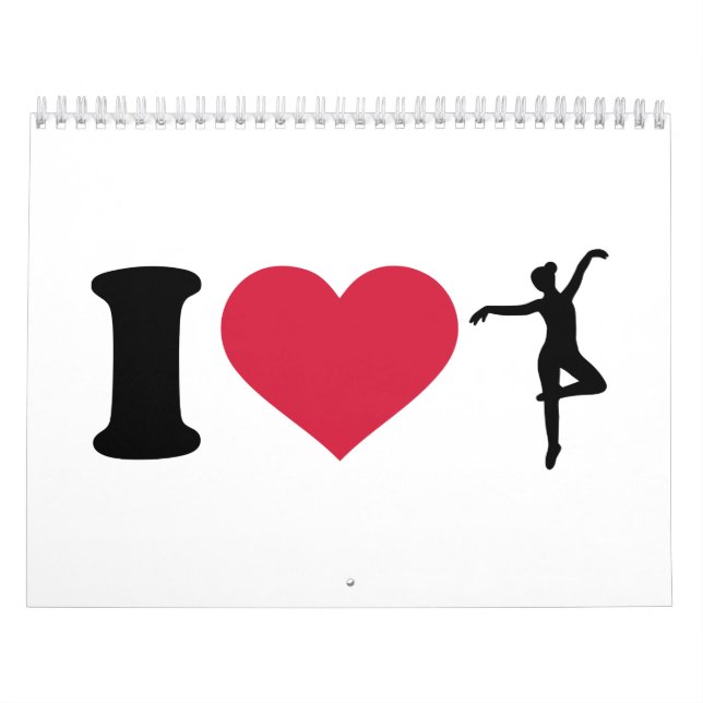 Calendrier Mural J'aime la danse de ballerine (Protection)