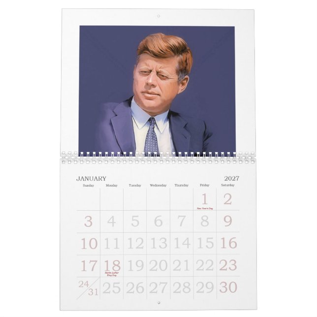 CALENDRIER MURAL JFK S'EST RAPPELÉ 1963 - 2013 (Jan 2027)