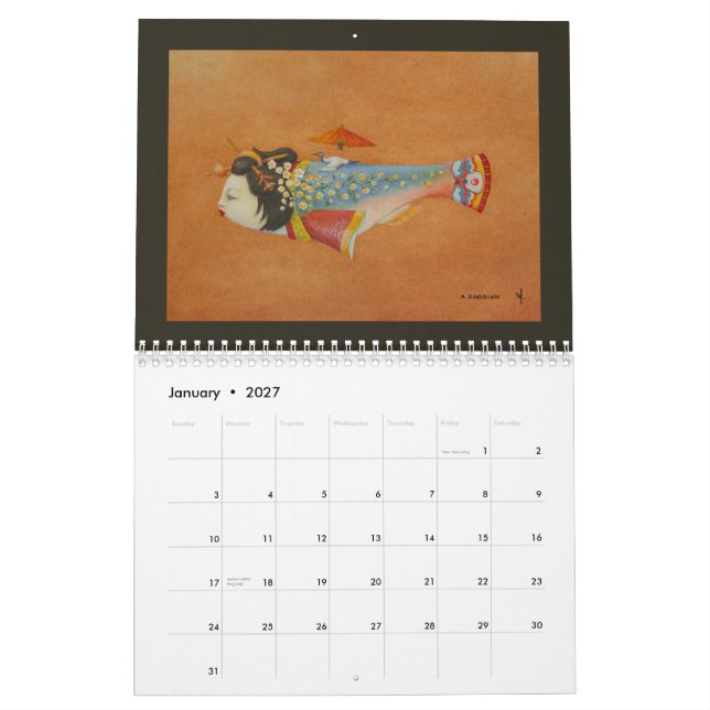 Calendrier Mural la collection "fish" (Jan 2027)