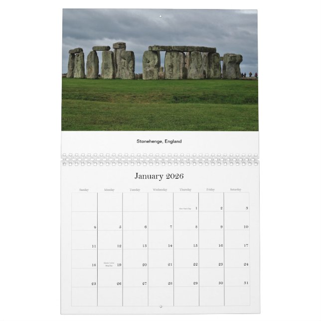 Calendrier Mural La France, Angleterre, Irlande (Jan 2026)