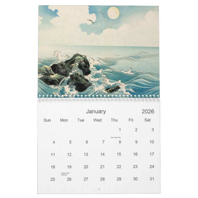 Calendrier Mural La magie des estampes japonaises (Jan 2026)