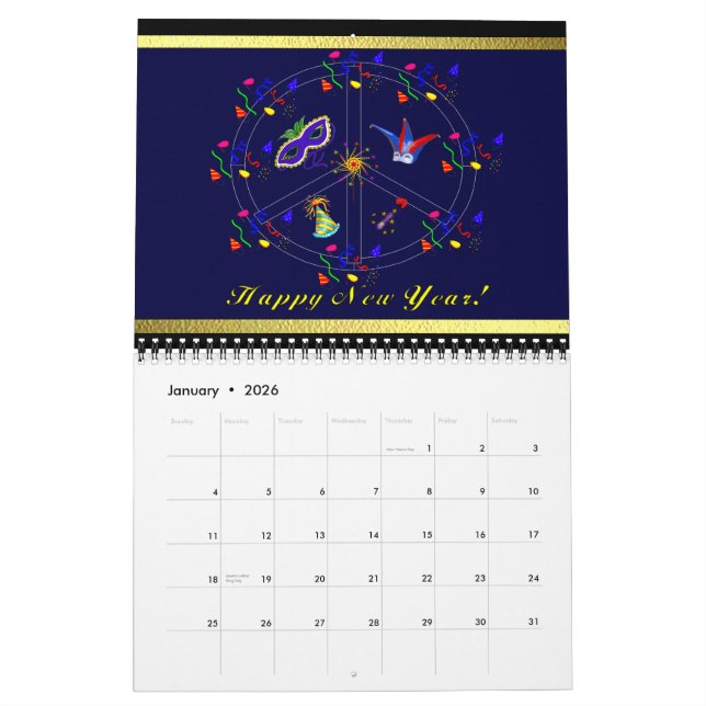 Calendrier Mural La paix, amour, célèbrent (Jan 2026)