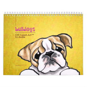 Calendrier Mural -Laisse anglaise Art™ vol. 1 de bouledogues