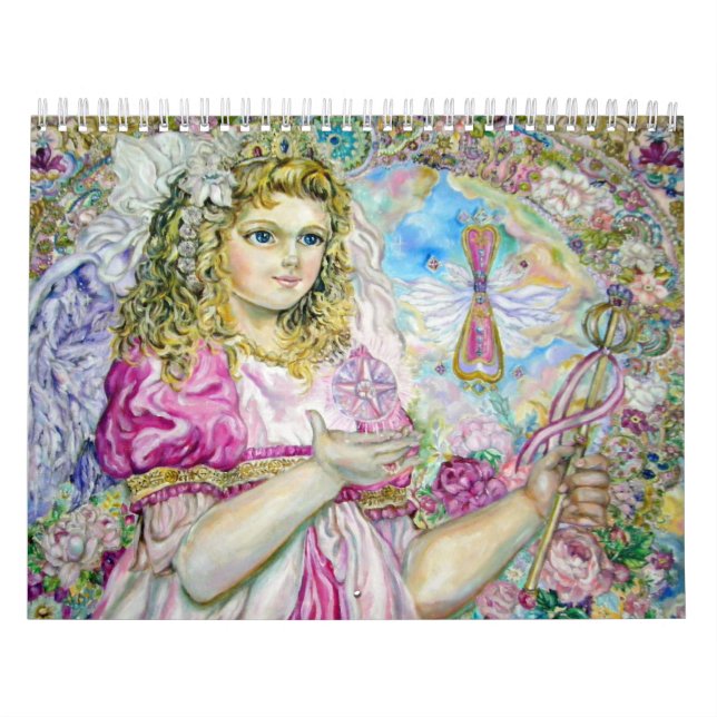 Calendrier Mural L'ange de l'horloge de quartz rose (Protection)