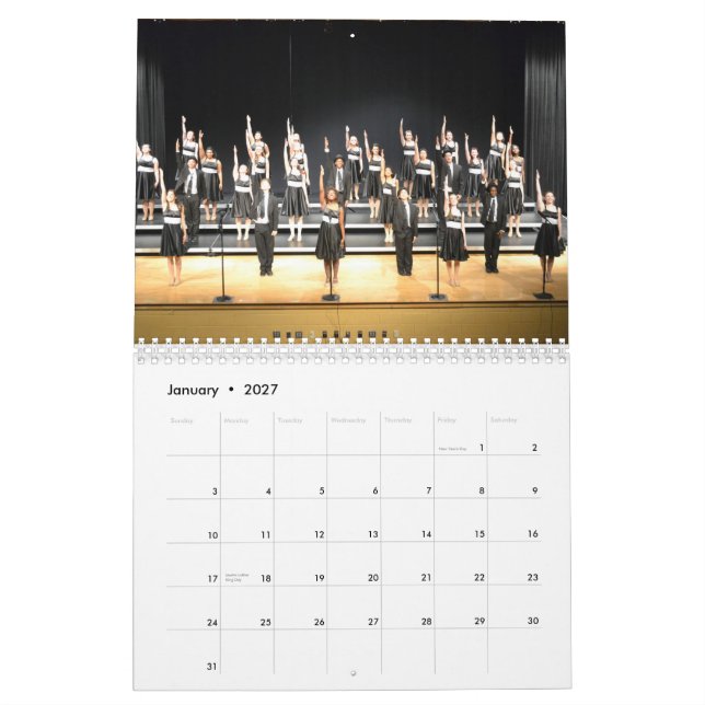 Calendrier Mural Le choeur 2015 d'exposition de rythme de titan (Jan 2027)