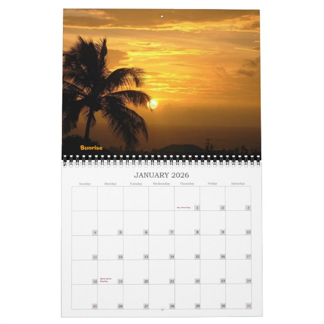 CALENDRIER MURAL LE NIÉVÈS, LES ANTILLES (Jan 2026)