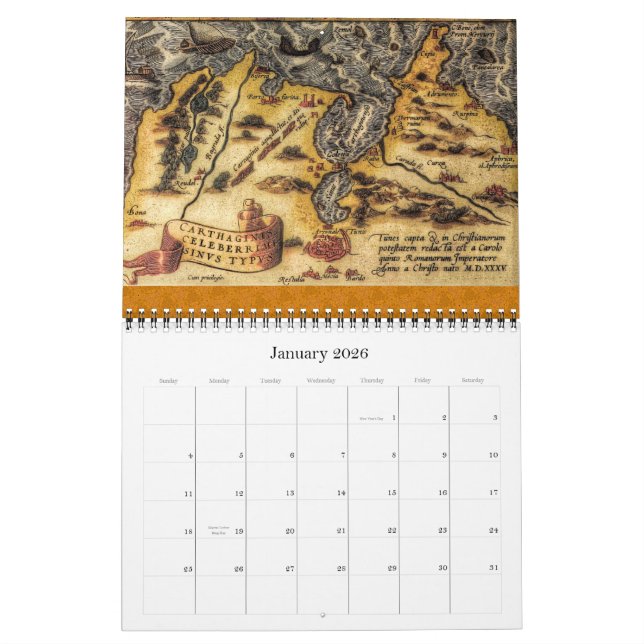 Calendrier Mural Les cartes d'Abraham Ortelius 2012 (Jan 2026)