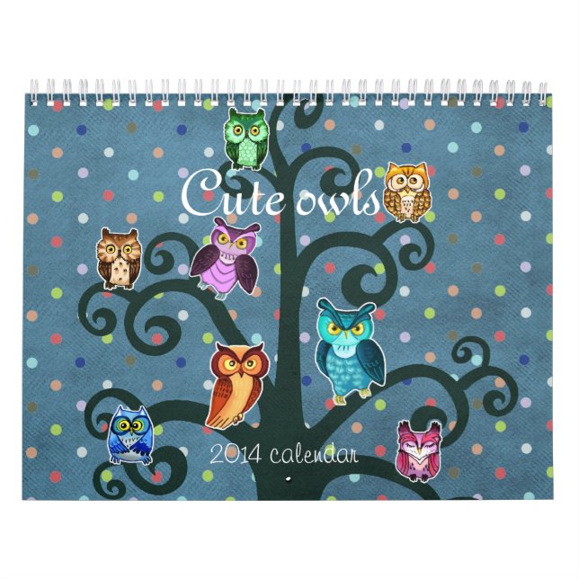 Calendrier Mural Les chouettes adorables (Protection)