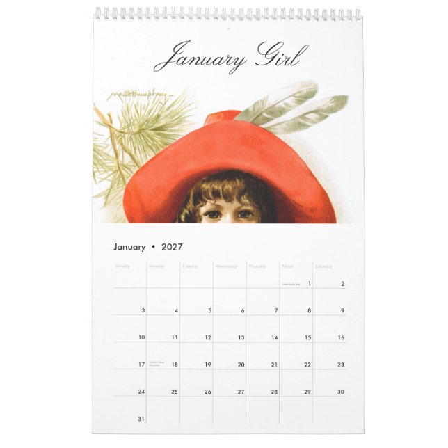 Calendrier Mural Maud Humphrey : Filles de saison (Jan 2027)