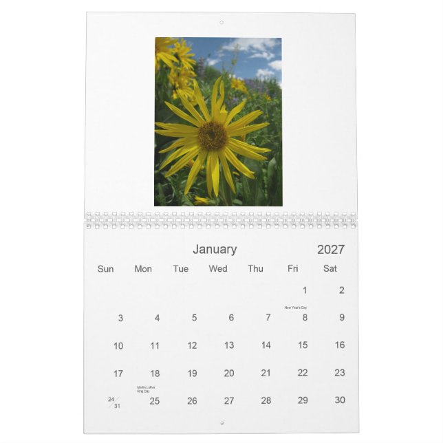 Calendrier Mural Meilleur 2012 des vues crêtées de fleur sauvage de (Jan 2027)