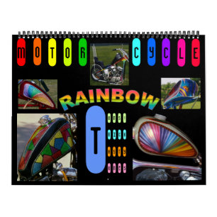 Calendrier Mural Mis à jour ! Arc-en-ciel 2013 de moto -- 18 mois