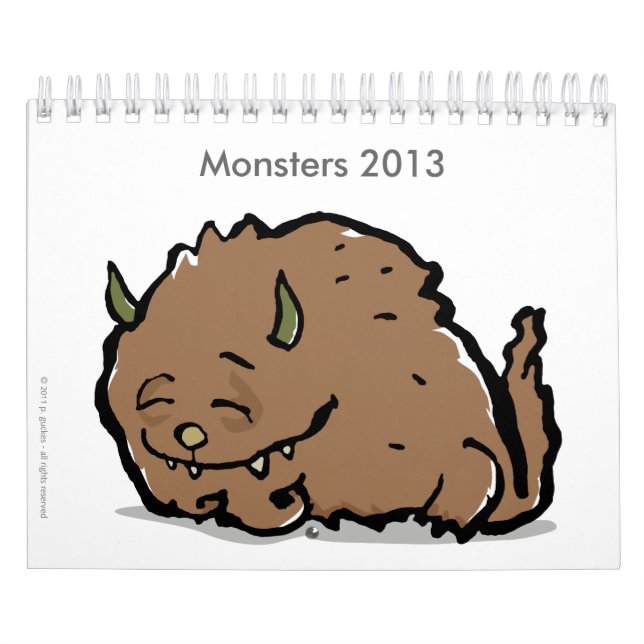 Calendrier Mural monstres 2013 (personnalisables) (Protection)