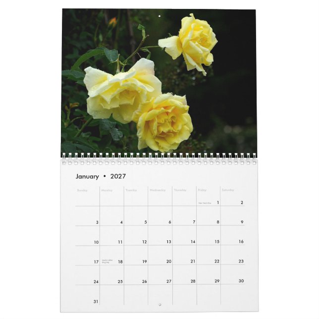 Calendrier Mural Mur Callendar des ROSES 2013 (Jan 2027)