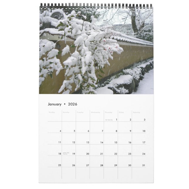 Calendrier Mural Murs japonais (Jan 2026)