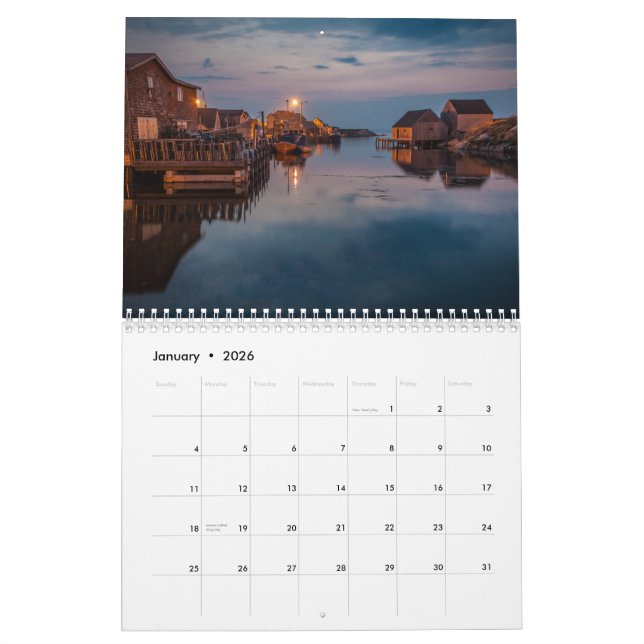 Calendrier Mural Nautique de la Nouvelle-Écosse (Jan 2026)