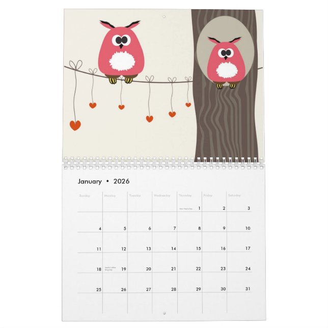 Calendrier Mural Oiseaux (Jan 2026)