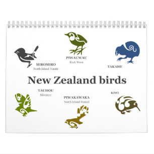 Calendrier Mural Oiseaux néo-zélandais