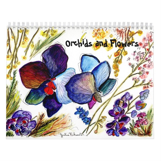 Calendrier Mural Orchidées et d'autres fleurs (Protection)