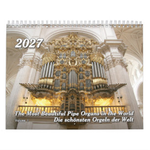 Calendrier mural Orgue à tuyaux 2027 – Calendrier