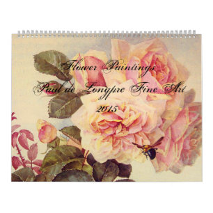 Calendrier Mural Paul de Longpre Fleurs d'Art
