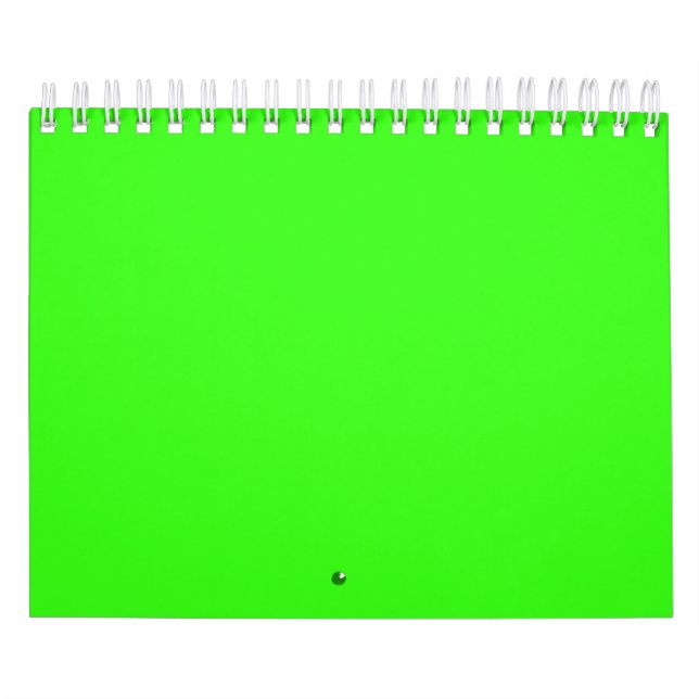 Calendrier mural personnalisé vert néon (Protection)
