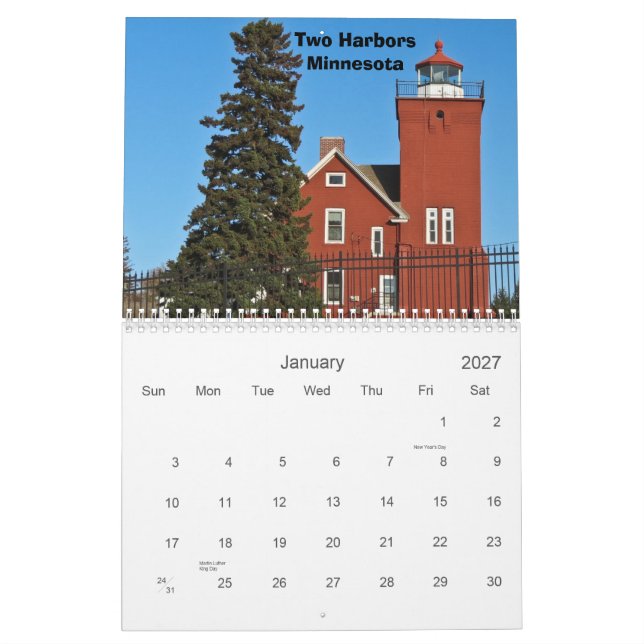 Calendrier Mural Phares des Great Lakes (Jan 2027)