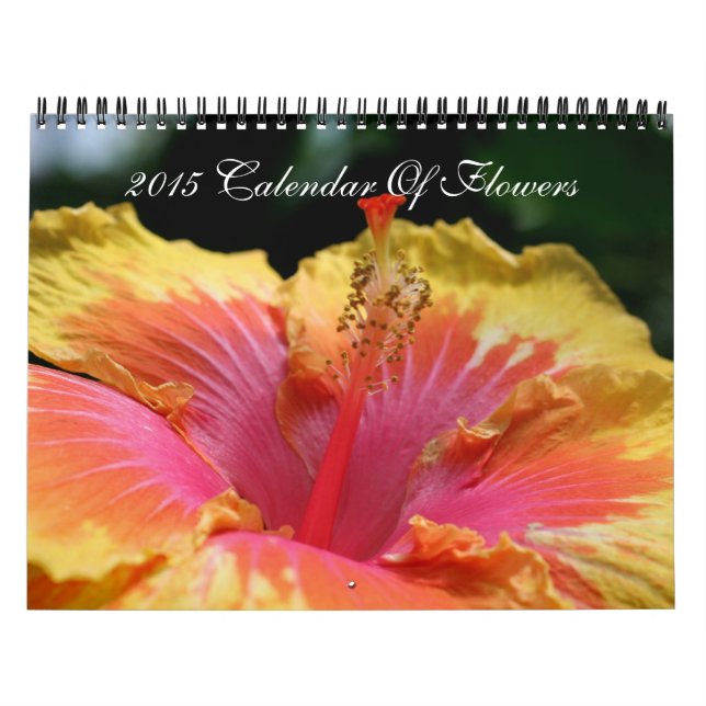 Calendrier Mural Photographie des fleurs agrafées (Protection)