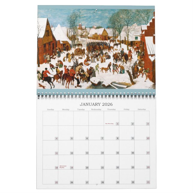 Calendrier Mural Pieter Bruegel le 2016 plus ancien (Jan 2026)