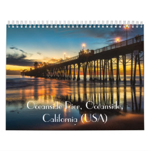 Calendrier Mural Pilier d'Oceanside au coucher du soleil