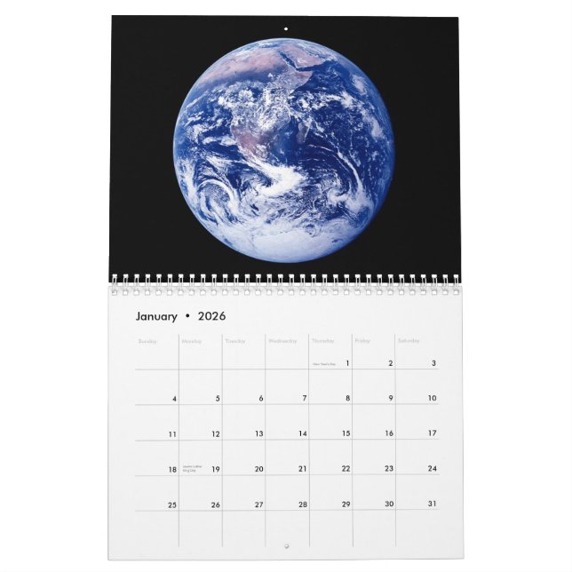 Calendrier Mural Planète Terre de l'univers (Jan 2026)